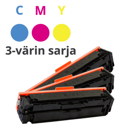 HP CF252XM värikasetit CMY HP 410X Premium korvaava, 5000 x sivua x 3kpl, Takuu 3v.