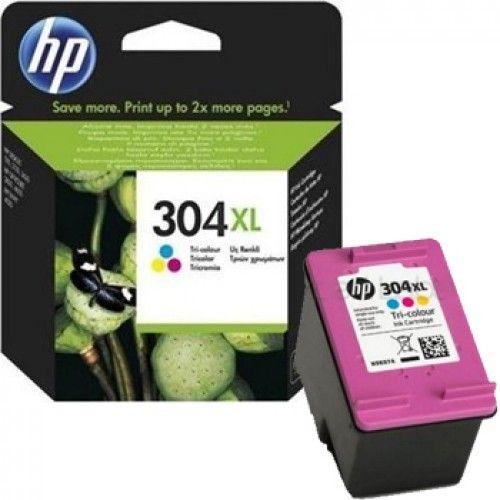 HP 304XL mustepatruuna, 3-väri CMY, Aito ja alkuperäinen HP tuote, suurtäyttö 300 sivua