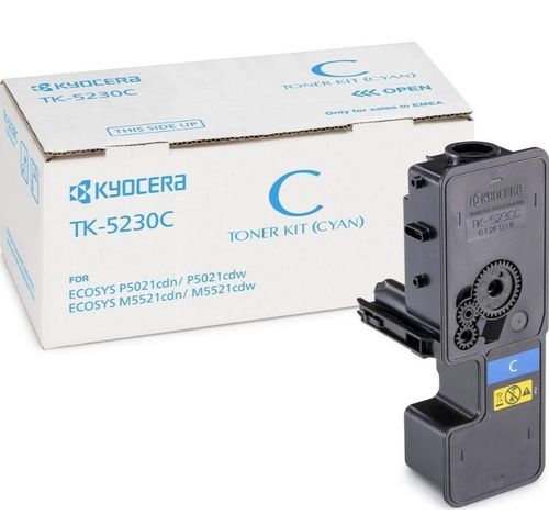 Kyocera TK-5230C Cyan värikasetti, Aito ja alkuperäinen, 2200 sivua, Kyocera 1T02R9CNL0