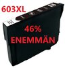 Epson 603XL värikasetti, Musta, Jumbo +46% enemmän mustetta , Epson C13T03A14010 korvaava, takuu 1v.