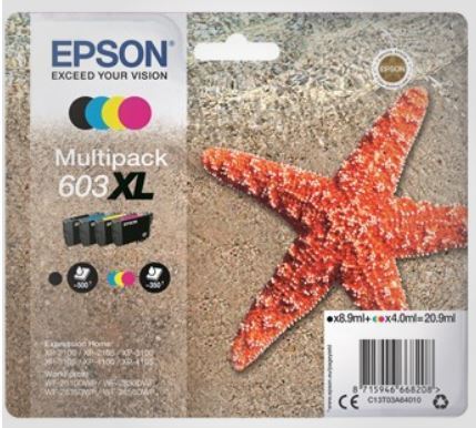 Epson 603XL Multipack, Aito ja alkuperäinen, CMYK, Epson C13T03A64010