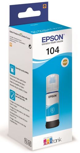 EPSON T104 Ecotank, Cyan, Aito ja alkuperäinen Epson C13T00P240