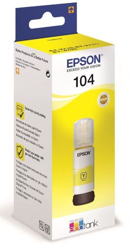 EPSON T104 Ecotank, Yellow, Aito ja alkuperäinen Epson C13T00P440