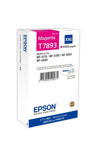 Epson C13T789340 mustekasetti, Magenta, Aito ja alkuperäinen, 4000 sivua, Epson T7893