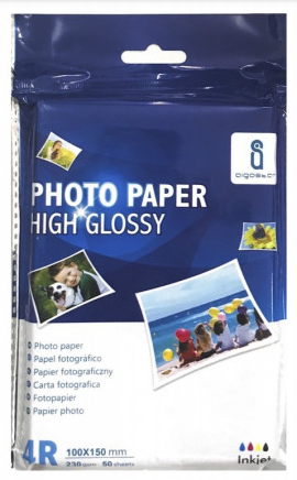 Valokuvapaperi 10x15, 50kpl, High Glossy, A6, 180g, Mustesuihkutulostimiin