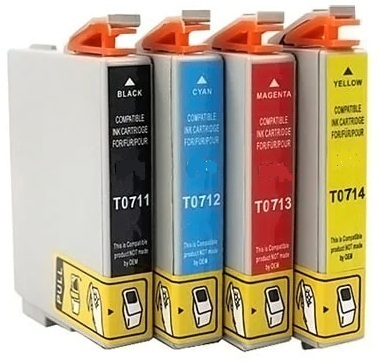 EPSON T0715 4-väripkt, korvaava tarvikekasetti,  BK,C,M,Y, Takuu 1 vuosi