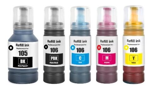 Epson 106 Multipack korvaava Premium Bk iso plo,Pbk,C,M,Y pullot, Takuu 1v., Sopii ET-7700, ET-7750