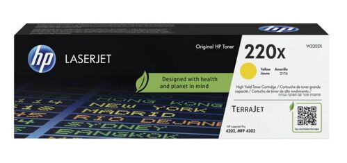 HP 220X Yellow, Aito ja alkuperäinen HP W2202X, suurtäyttö 5500 sivua