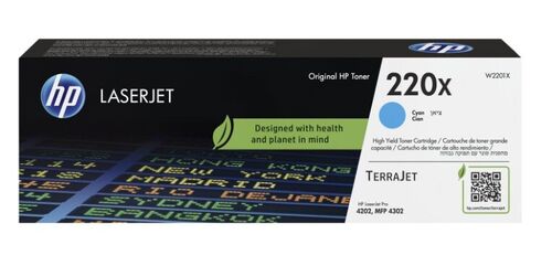 HP 220X Cyan, Aito ja alkuperäinen HP W2201X, suurtäyttö 5500 sivua