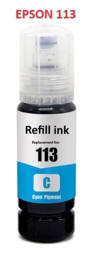 EPSON 113 Cyan Mustepullo, Korvaa Epson C13T06B240, n.6000 sivua, Laadukas pigmenttimuste