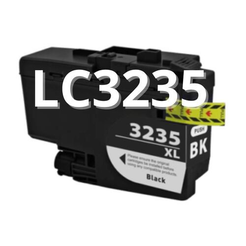 Brother LC3235XLBK mustepatruuna, Musta korvaava Premium, 6000 sivua, Laatusertifioitu, Takuu 2v.